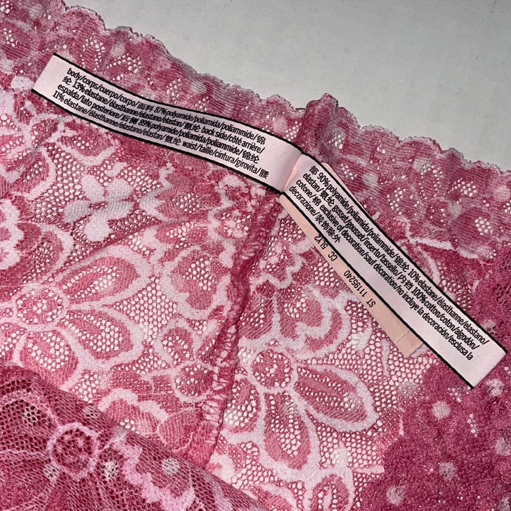 NWT Victoria Secret Panty - Pink & White - Size L - Picture 9 of 10